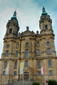 Vierzehnheiligen-Exkursion 2017, Fassade der Wallfahrtskirche