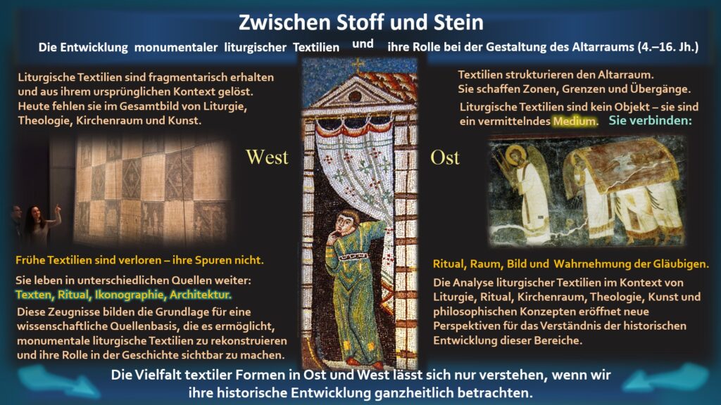 Visuelle Konzeptdarstellung des Projekts "Zwischen_Stoff_und Stein" (Querformat)